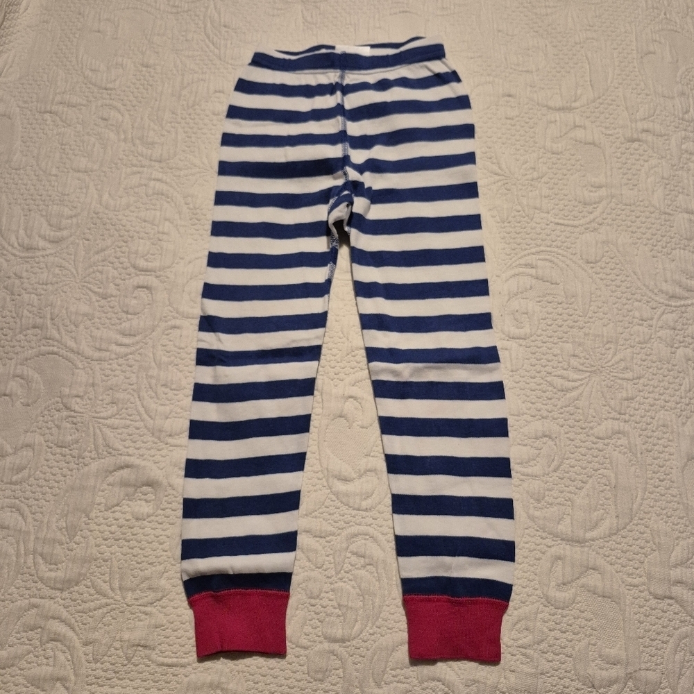 Hanna Andersson pajama pants size 110 or US 5 blue & white stripe VGUC